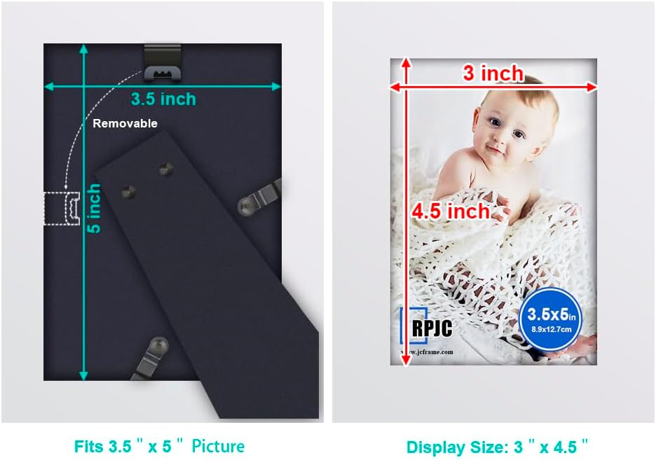 RPJC 5x7 Picture Frames Made of Solid Wood High Definition Glass for Table Top Display and Wall Mounting Photo Frame Black