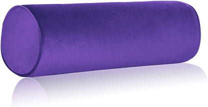 Tinbolunce Memory Foam Roll Pillow for Knee/Leg/Neck - Full Moon Bolster/Round Cylinder Pillow for Sleeping on Side or Back - Removable Cooling Cover Length 18" x 6" Diameter (Navy Blue)
