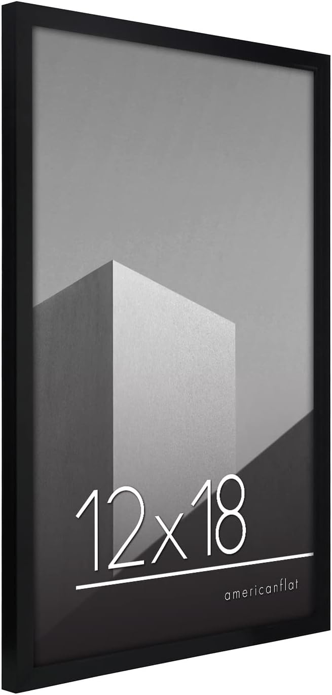 Americanflat 24x36 Poster Frame with Polished Plexiglass - Streamline Collection - Thin Border Picture Frame for Wall Display - Hanging Hardware Included - Black - Colors B