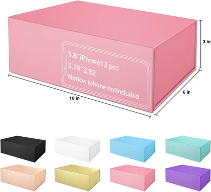 Pink Gift Box 10" x 6" x 3" with Magnetic Closure Lid Gift Boxe for Presents,Bridesmaid Gifts Boxes,Cute Box,Birthday Gift box,Luxury for Gift Packaging, Magnetic Gift Boxe for Wrapping Gifts (Pink)