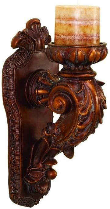 Deco 79 Polystone Solid Wall Sconce, 5" x 7" x 13", Bronze