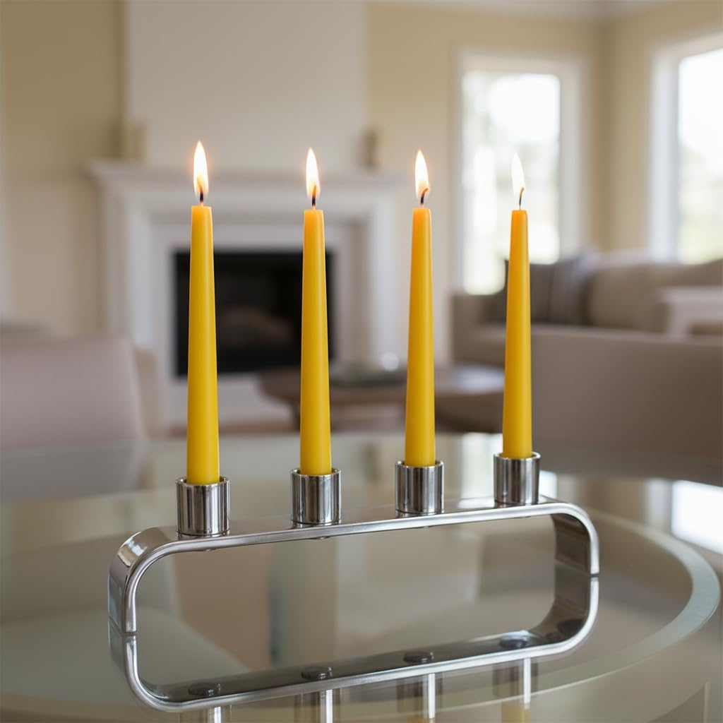 4 Pack White Taper Candles丨Taper Candles 10 Inch Dripless丨Unscented & Smokeless Candlesticks Bulk丨7-8 Hours Long Burning Tall Candles丨Ideal for Christmas Weddings Parties Dinner