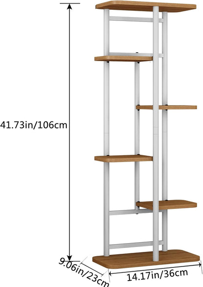 LINZINAR Plant Stand Indoor 4 Tier 5 Potted Multiple Plant Shelf Stands for Garden Corner Balcony Living Room Black