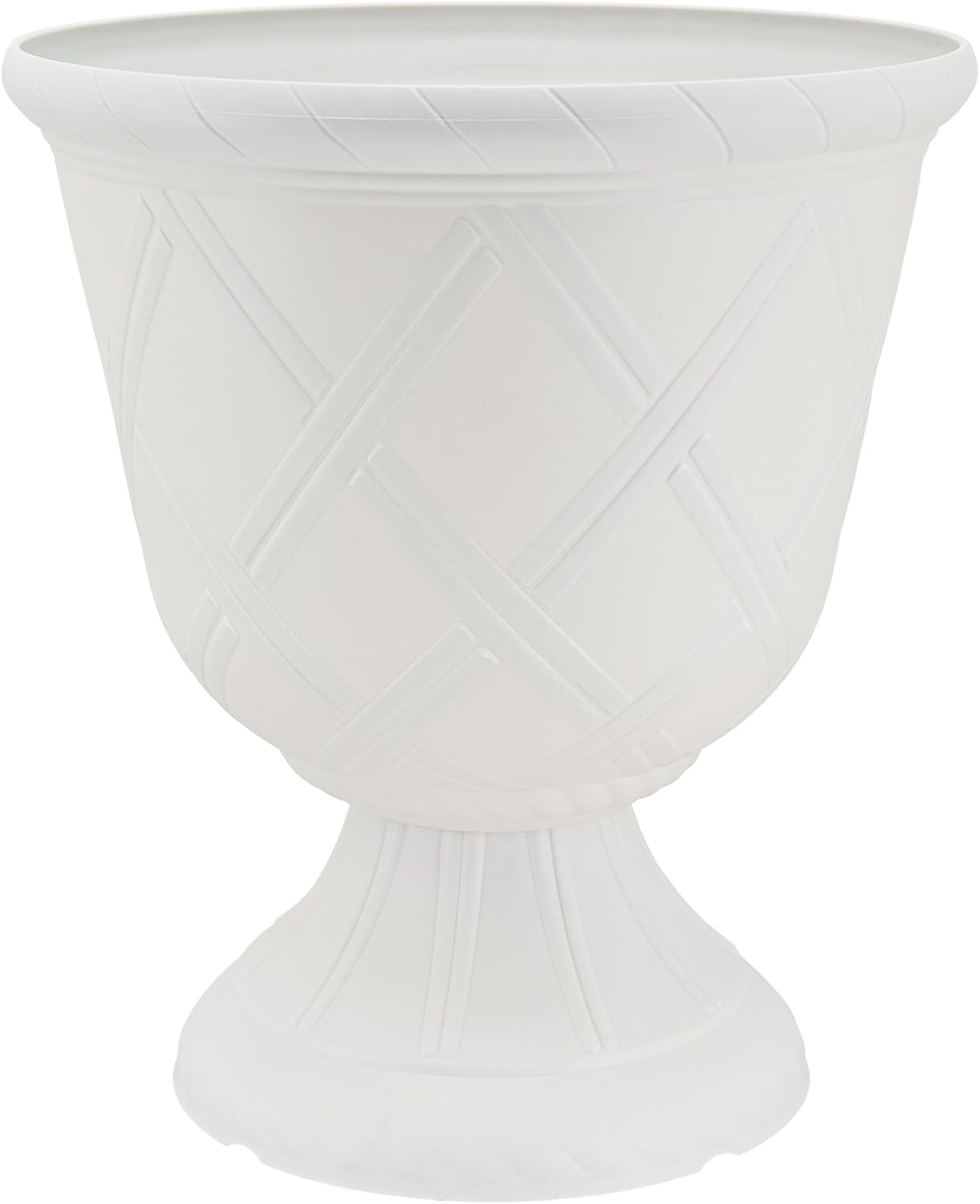 Arcadia Garden Products PL60GD Lattice Plastic Garden Urn, Classic Decorative Garden Pot Planter for Indoor and Outdoor Plants, Gold