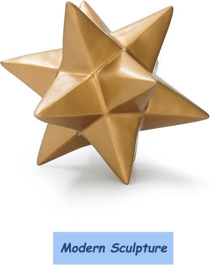 DreamsEden Small Geometric Sculpture, Metal Cube Decorative Ornaments Modern Home Decor Accent
