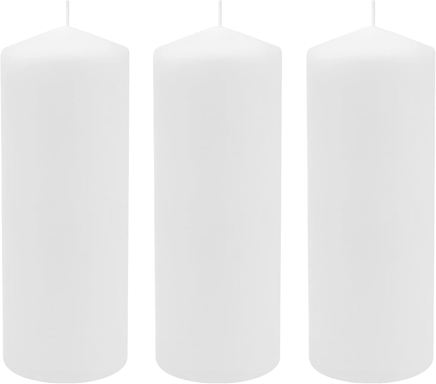 Stonebriar Unscented White Tall Pillar Candles, 65 Hour Burning Candle Pillars, Perfect for Decor, Weddings, Emergencies 3" X 6", 6 count