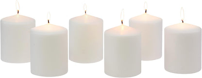 Stonebriar Unscented White Tall Pillar Candles, 65 Hour Burning Candle Pillars, Perfect for Decor, Weddings, Emergencies 3" X 6", 6 count