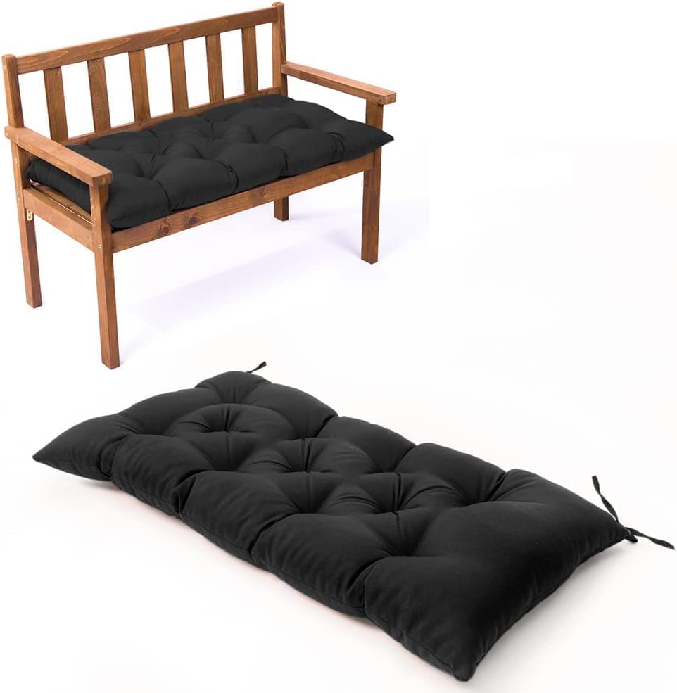 Waterproof & Sun-Resistant Outdoor Bench Cushion - Universal Fit for Patio Chairs, Swing Seats.Lounger Seat Cushions Outdoor Loveseat Bench Seat Pads (Navy,39.4 X 19.7 Inch)