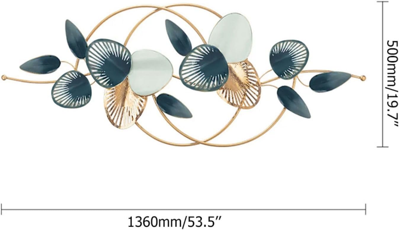 homary Large Metal Wall Art – 47.2" Modern 3D Abstract Geometric Overlapping Design, Iron Wall Decor for Living Room, Dining Room, Office