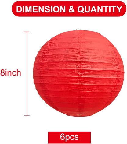 BEISHIDA 10Pcs White Paper Lanterns Decorative Chinese/Japanese Hanging Round Paper Lanterns Lamp for Birthday, Wedding, Christmas, Bridal, Home Decor, Party Decoration(Size of 4”, 6”, 8”, 10”)