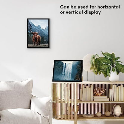 Americanflat 24x36 Poster Frame with Polished Plexiglass - Streamline Collection - Thin Border Picture Frame for Wall Display - Hanging Hardware Included - Black - Colors B