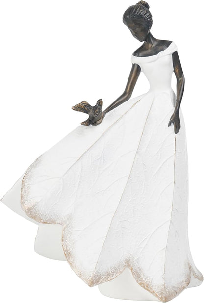 Guichifun Fairy Statue Collection Home Decoration - Leaf Angel Girls Resin Modern Table Decor for Living Room Office Sculpture Decor for Women Indoor Rustic Figurines Gift 5 x 3 x 7.5 Inch