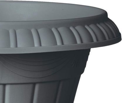 Arcadia Garden Products PL10CP Classic Traditional Plastic Urn Planter Indoor/Outdoor, 15" x 13", Brushed Copper