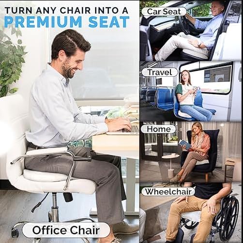 ComfiLife Premium Gel & Memory Foam Seat Cushion – Doctor Recommended Office Chair Cushion, Car Seat Cushion – Chair Cushions for Back & Sciatica Pain Relief – Seat Cushions for Office & Desk (Black)