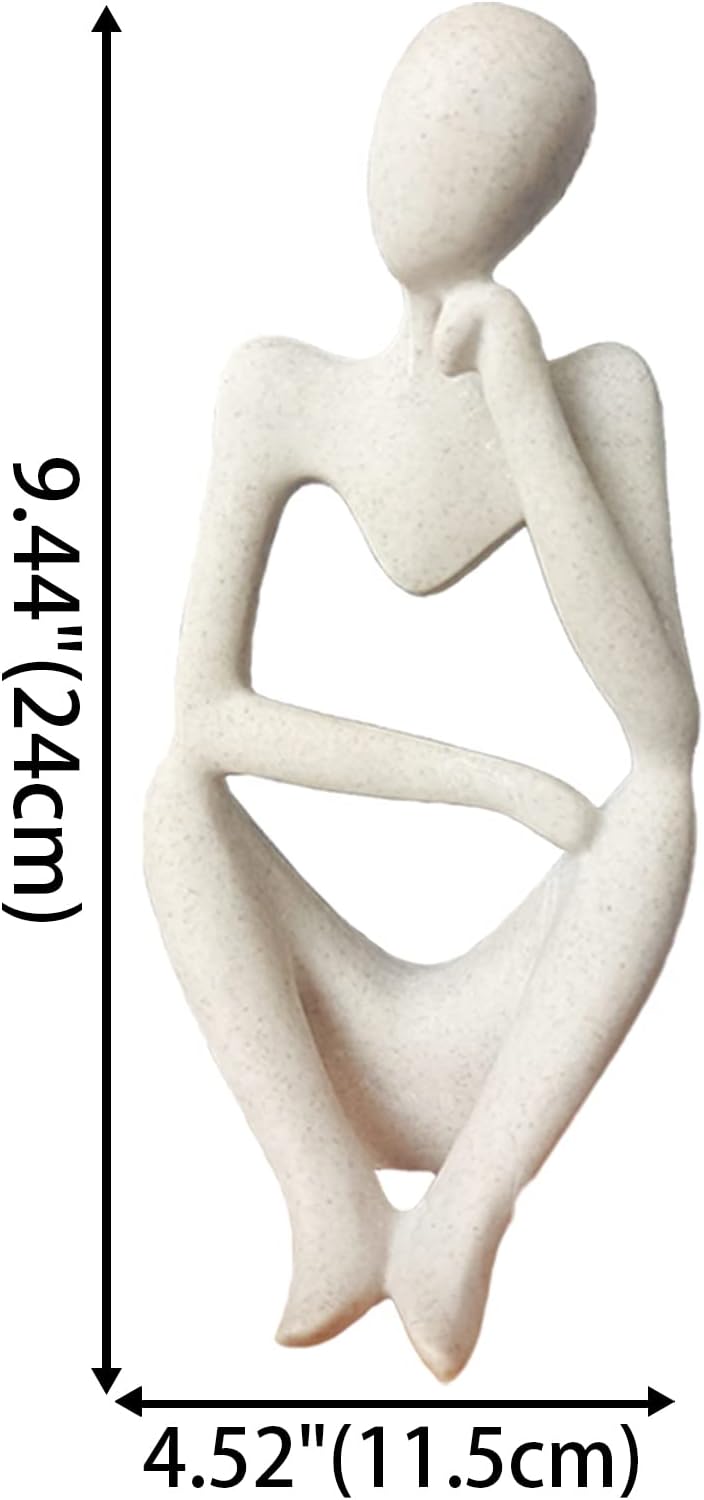 Thinker Statues And Sculptures, Sandstone Resin Thinker Statue Ornaments, Abstract Style Sculptures, Housewarming Gifts, Housewarming Decorations, Living Room Dining Desk Decorations (Right, Small)