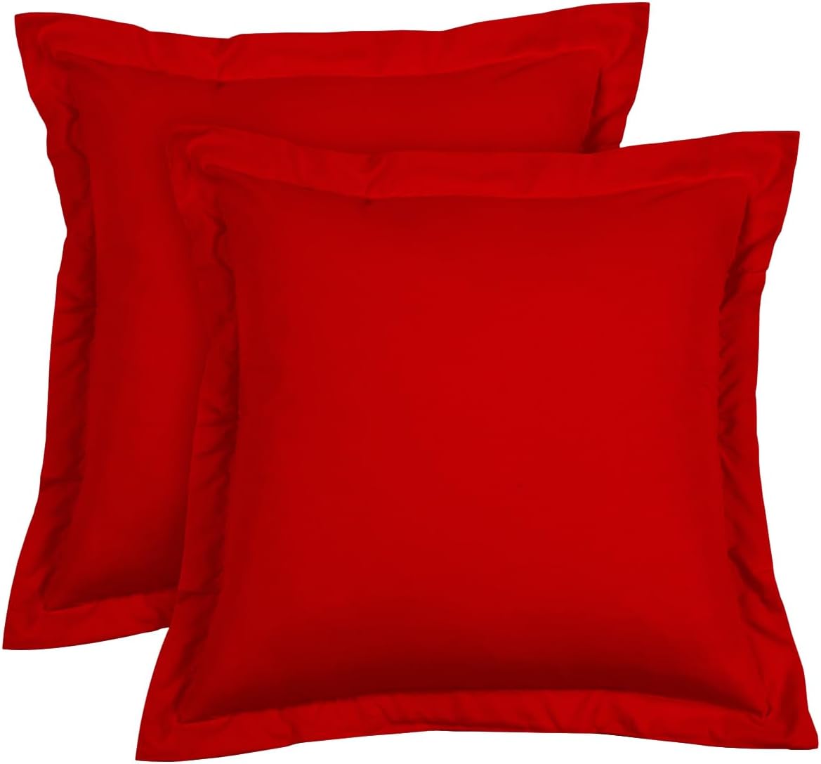 Euro Sham Covers 26x26 Set of 2 White 600 Thread Count 100% Egyptian Cotton Pack of 2 Euro 26x26 Pillow Covers Cushion Cover Cases Soft Skin Friendly European Size Decorative Square Pillow Shams