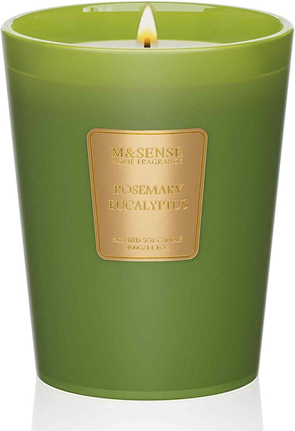 M&SENSE Jasmine Candles Highly Scented 3 Wick 35oz 150 Hours Burn Extra Large Jar Candles for Women, Natural Soy Wax Aromatherapy Candle for Stress Relief, Meditation, Yoga, Spa - Colors B