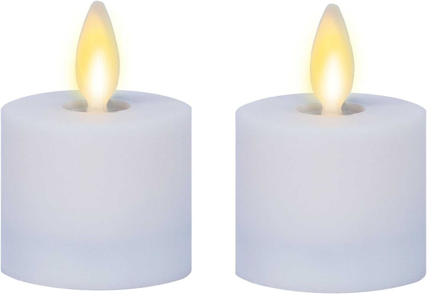 Luminara Flickering Flameless Pearl Ivory Tealights - Warm LED Light Flame Votives - Battery Operated Decor for Dining Room Table Centerpieces, Fireplace Mantel, Dinner Party, Reception - Set of 4