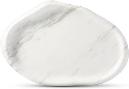 Koville Luxurious Natural Marble Vanity Tray, Cloud Shape Serving Stone Key Tray for Home Decor, 10" x 7" Marble Storage Trays for Bathroom, Stone Plate Holder for Perfume, Candle and Jewelry