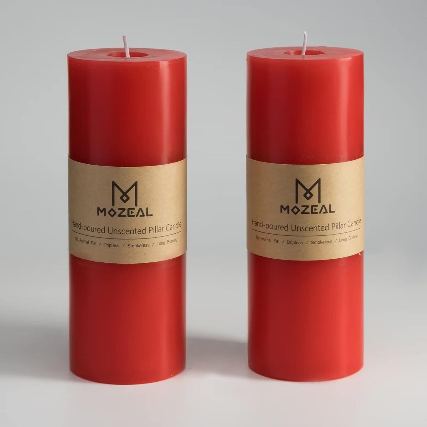 MOZEAL 3" x 4" Hand-Poured Unscented Candle,Dripless Pillar Candle Set of 3,Long Clean Burning,Approx 72 Hours Burn Time,Rustic Country Style,Wedding,Dinner,Christmas and Home Decor,White