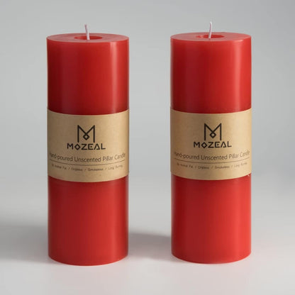 MOZEAL 3" x 4" Hand-Poured Unscented Candle,Dripless Pillar Candle Set of 3,Long Clean Burning,Approx 72 Hours Burn Time,Rustic Country Style,Wedding,Dinner,Christmas and Home Decor,White