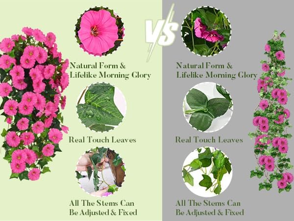 Waipfaru Artificial Hanging Baskets with Flowers, Fake Hanging Plants Outdoors, Urn Fillers for Outside Summer Decor (Fuchsia)