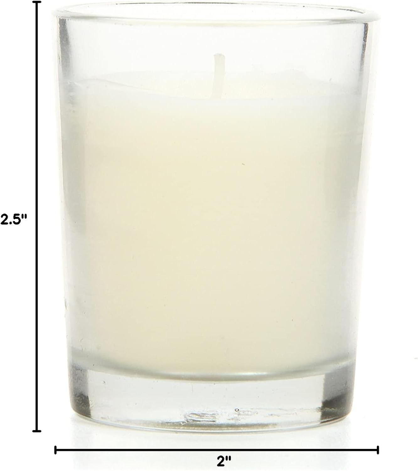 48-Pack Clear Glass Votive Candles – 10–12 Hour Long Burn, Unscented, Ivory, Bulk Set for Weddings, Events & Table Centerpieces – Hosley