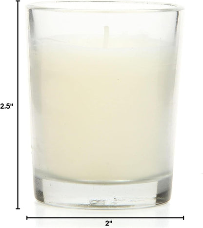 48-Pack Clear Glass Votive Candles – 10–12 Hour Long Burn, Unscented, Ivory, Bulk Set for Weddings, Events & Table Centerpieces – Hosley