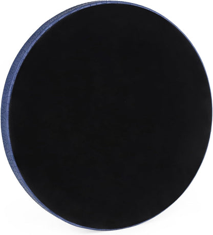 HofferRuffer Round Serving Tray 20'', Elegant Faux Leather Circle Ottoman Table Tray, Serve Tea Coffee Breakfast in Bedroom Living Room Kitchen (Brown)