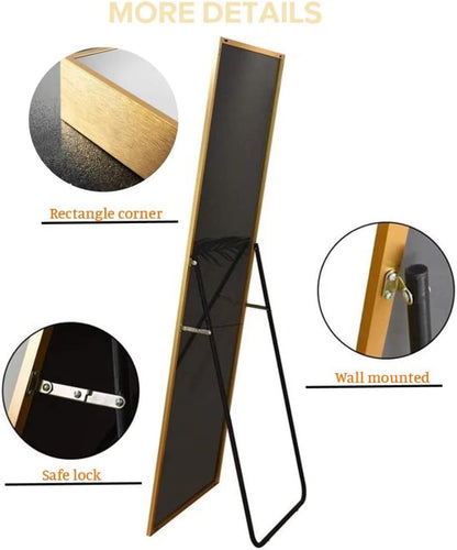 Dewfig Arched Full Length Mirror, 76"x34" Large Floor Mirror, Full Body Mirrors for Leaning or Hanging, Standing Mirrors for Bedroom, Living Room,Dressing Room, Aluminum Alloy Frame, Black