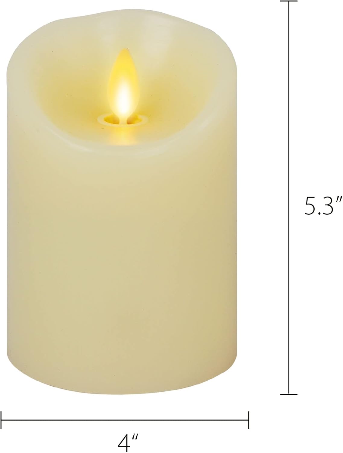 Luminara Scalloped Edge Flameless LED Candle - Ivory 3.5" x 8.75" - Real Wax Pillar Battery Operated Moving Flame w/Timer Unscented 1000Hr Runtime