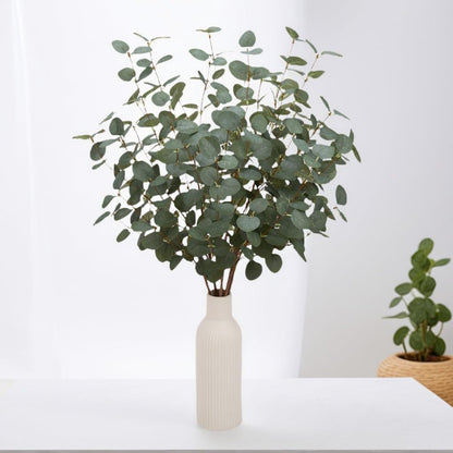 6 Pcs 27" Eucalyptus Stems Greenery Stems Eucalyptus Leaf Spray in Green Silk Plastic Plants Floral Artificial Plants for Home Party Wedding Decoration
