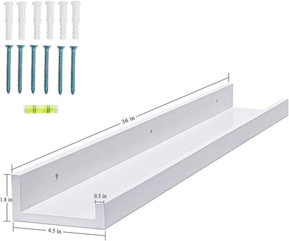 AZSKY Floating Shelves Wall Mounted Set of 2 Natural Wood Picture Shelves Wall Shelves for Bedroom Bathroom Living Room Kitchen Laundry Room Storage & Decoration 24 Inch