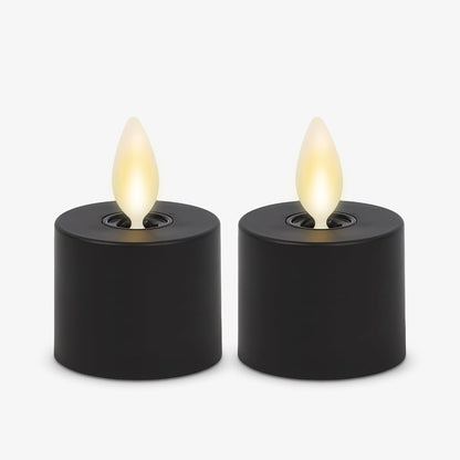 Luminara Flickering Flameless Pearl Ivory Tealights - Warm LED Light Flame Votives - Battery Operated Decor for Dining Room Table Centerpieces, Fireplace Mantel, Dinner Party, Reception - Set of 4