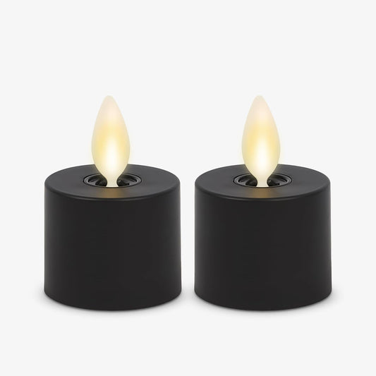 Luminara Flickering Flameless Pearl Ivory Tealights - Warm LED Light Flame Votives - Battery Operated Decor for Dining Room Table Centerpieces, Fireplace Mantel, Dinner Party, Reception - Set of 4