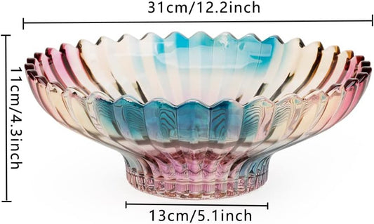 MAGCOLOR Hand-painted Gold Decorative Bowl-12 inch Diameter, Fruit Bowl, Kitchen Table Centerpiece, Home Decor. (Gold)