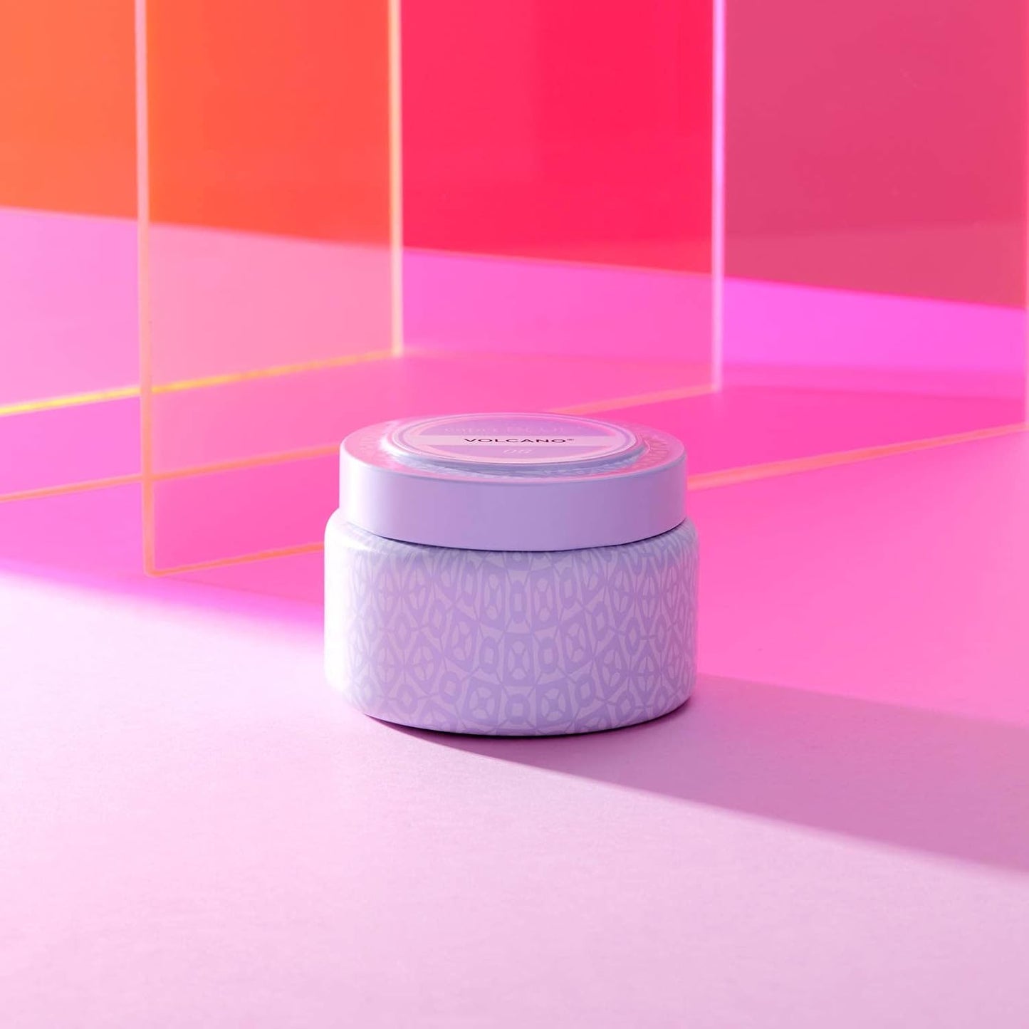 Capri Blue Volcano Printed Travel Tin Jar Candle - Luxury Candle with a Long Lasting Soy Wax Blend - Scented with Tropical & Fruity Fragrance (White Color, 8.5 oz)