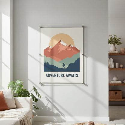 Azar Displays,105536, Floating Acrylic Wall Frame with Silver Hardware Stand Off Caps, Clear Hanging Photo Frame Display Mount with Frameless Border, Glass-Like Frame for Large Prints, 24" x 36"