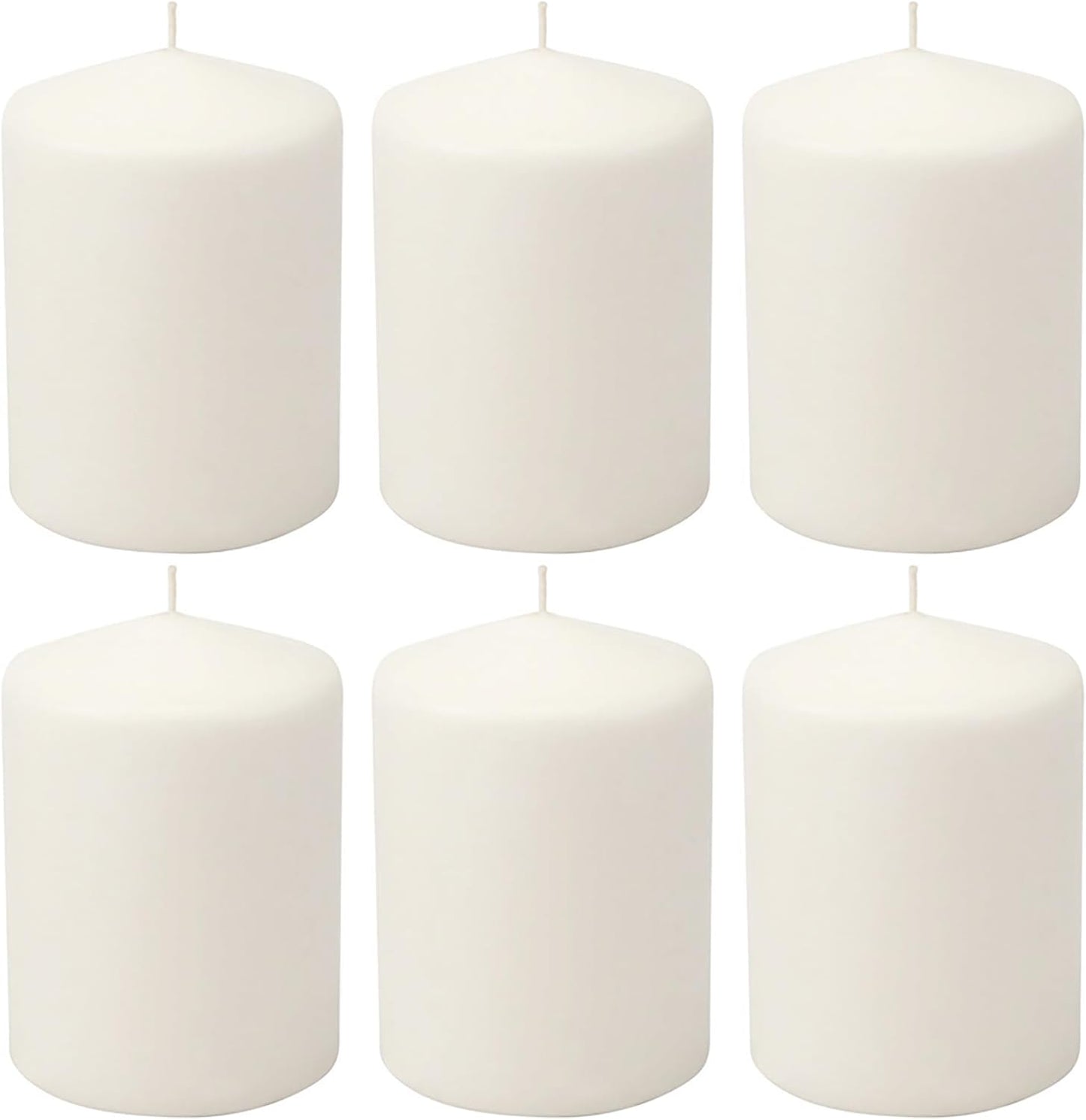 Stonebriar Unscented White Tall Pillar Candles, 65 Hour Burning Candle Pillars, Perfect for Decor, Weddings, Emergencies 3" X 6", 6 count