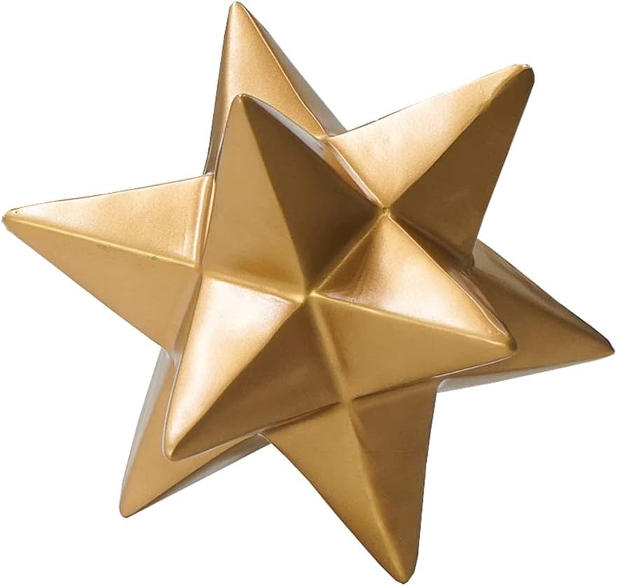 DreamsEden Small Geometric Sculpture, Metal Cube Decorative Ornaments Modern Home Decor Accent