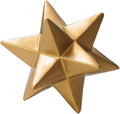 DreamsEden Small Geometric Sculpture, Metal Cube Decorative Ornaments Modern Home Decor Accent