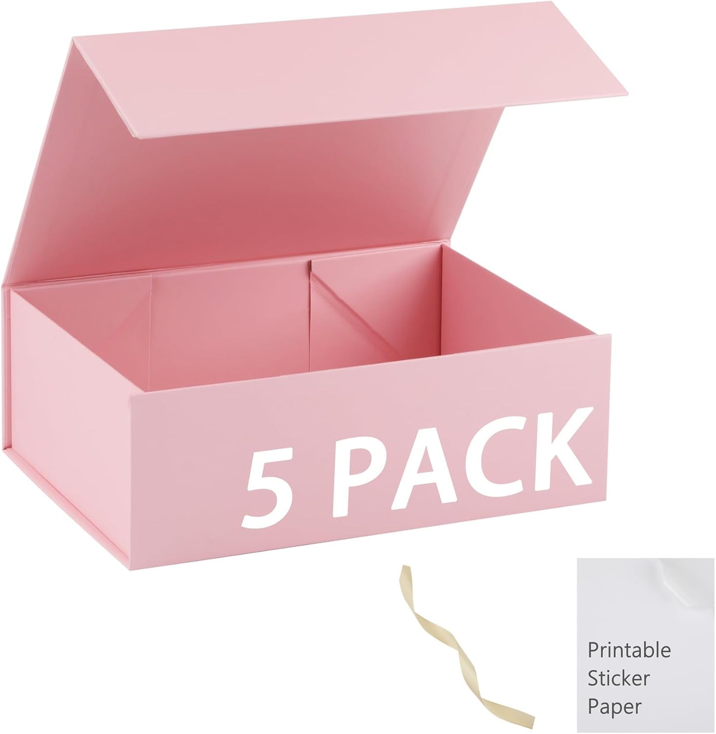Pink Gift Box,10x7.3x3.5 Gift Boxes With Lids For Presents Includes Ribbon And Diy Printable Sticker Paper,Bridesmaid Proposal Box,Magnetic Gift Box For Birthday,Wedding,Graduation - Colors B