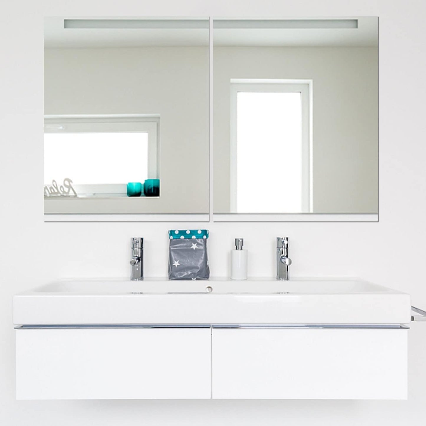 12'' Round Wall Mirror Tiles High Clear Reflecticon Self Adhesive Acrylic Mirror Sheets Circle Stickers for Bathroom, Bedroom, Door, Home Decor