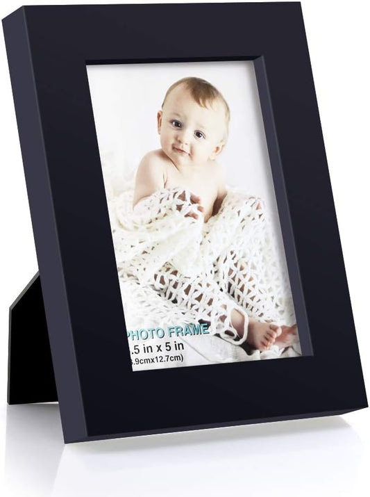 RPJC 5x7 Picture Frames Made of Solid Wood High Definition Glass for Table Top Display and Wall Mounting Photo Frame Black