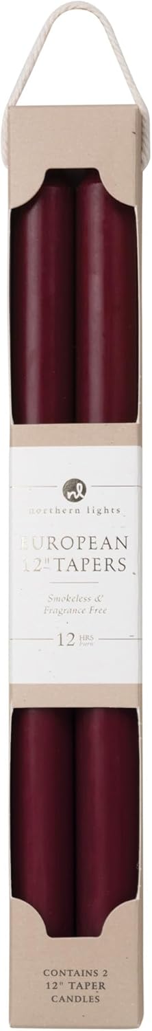 Northern Lights Candles - 12" 2PK Premium Tapers, Prairie Blue - 72865