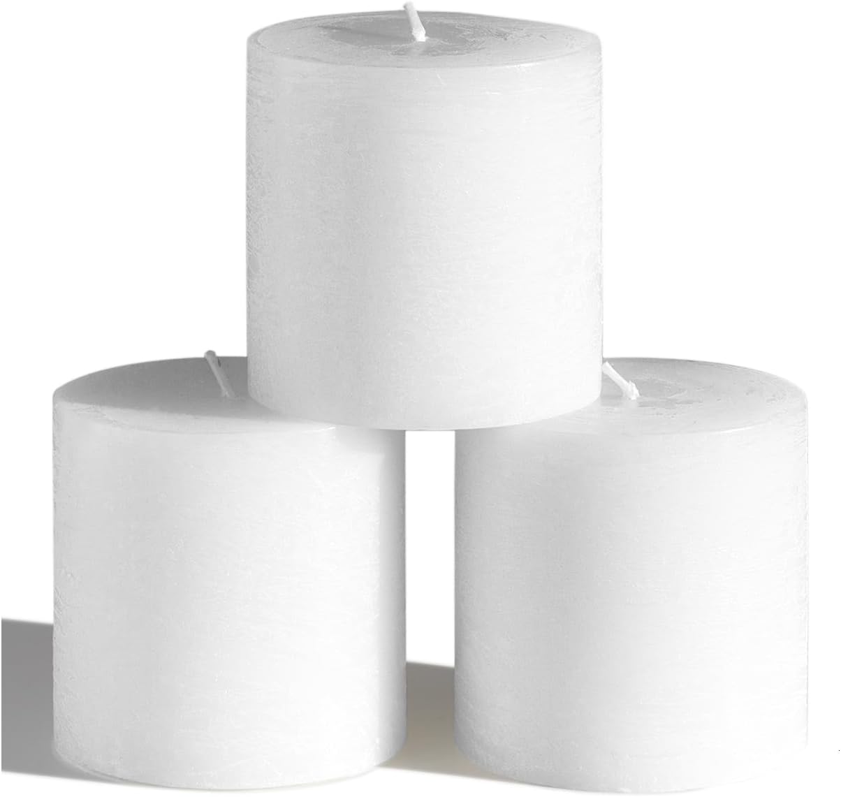 CANDWAX 3x4 inch Pillar Candles Set of 3 – Unscented Dripless Rustic Dark Blue Candles for Room Decor, Weddings, Centerpieces