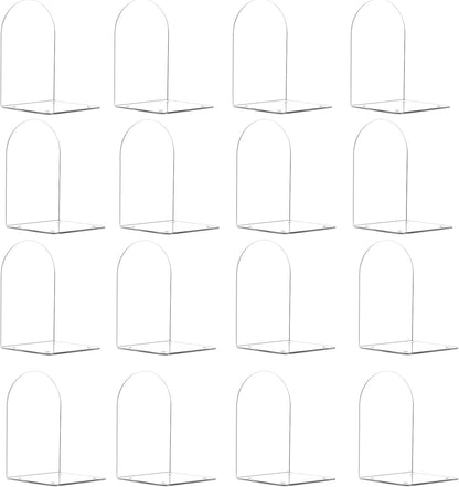 Adwikoso Book Ends for Shelves Clear Acrylic Bookends for Heavy Books Organizer Book Stopper to Hold Books for Home Office School and Desktop Decoration(Circular Arc) (8)
