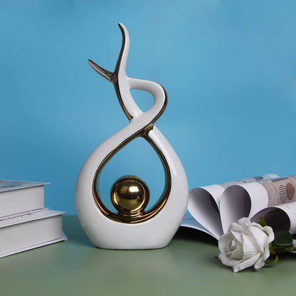 Norrclp Home Decor Modern Abstract Art Ceramic Statue Table Decorations for Dining Room Living Room Office Centerpiece