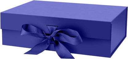 DaiJoob Gift Box with Lid for Presents 10.5x7.5x3.1 Inches with Ribbon and Magnetic Closure(1-Pack) (Black)