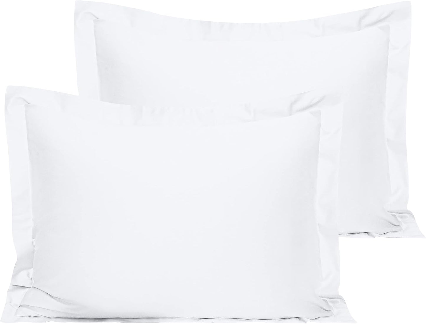 NTBAY Cotton 26x26 Euro Sham Covers - 500 Thread Count Egyptian Cotton Euro Pillow Covers, 2 Pack Super Soft and Breathable 26x26 Pillow Covers, Square Pillow Cases, White
